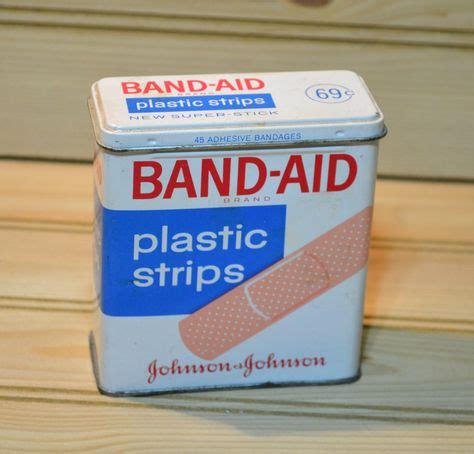 metal band aid box value|bandaids in a metal container.